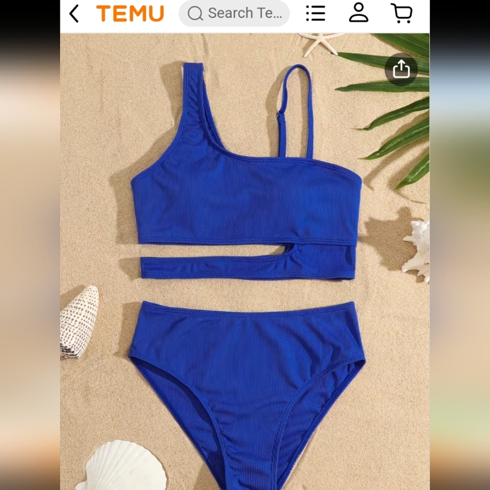 Royal Blue Asymmetrical Bikini